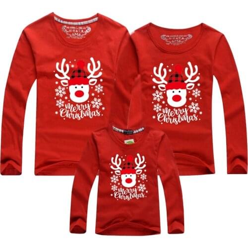 New Year Mom Dad And Me T-shirt Mother Daughter Clothes Long Sleeve Christmas Family Matching T-shirt Women Men Baby T-shirt
