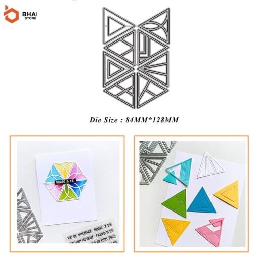 New Triangle Frame Metal Cutting Dies and Stamps for DIY Scrapbooking Photo Album Decorative Embossing DIY Paper Cards Dies
