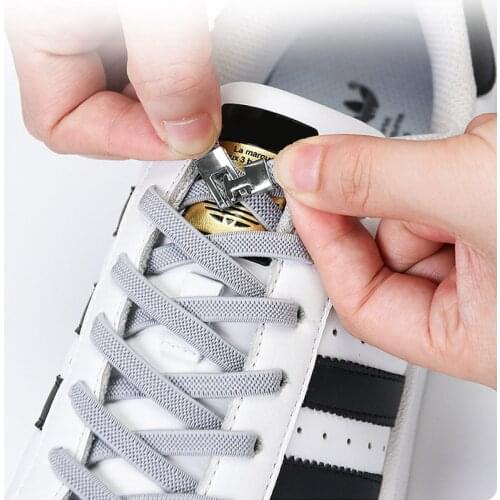 1 Pair No Tie Shoe Laces Flat Shoelaces Elastic Child Adult Lazy Shoelace Of Sneakers Shoe Accessories 24 Colors T12-4