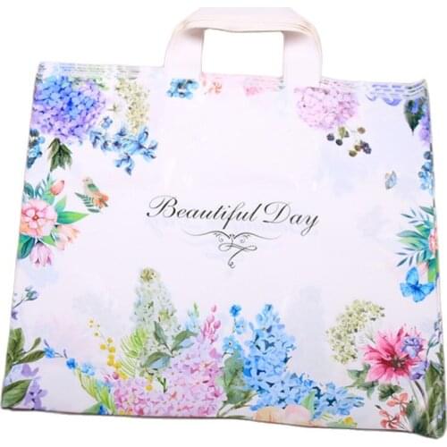 High-density Polythylene Eco-friendly Large Sacos de Plastico 10pcs/lot 29*35cm Luxury Wedding Gift Packaging With Handles