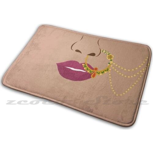 Rani Nath 2 Mat Doorway Non-Slip Soft Water Uptake Carpet Indian Indian Nose Ring Desi Nose Ring Desi Desi Art Indian Art Desi