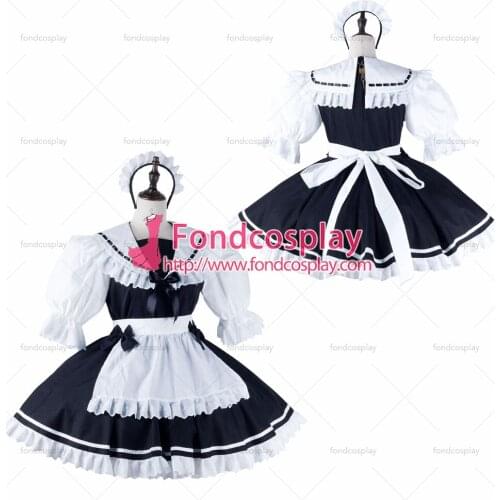Sissy maid satin dress lockable Uniform cosplay costume Tailor-made[G2214]