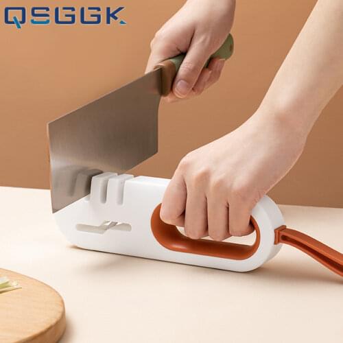 Kitchen 4 Segments Knife Sharpener Professional Whetstone V Type Notch Tungsten Diamond Sharpen Quickly For Knife And Scissors