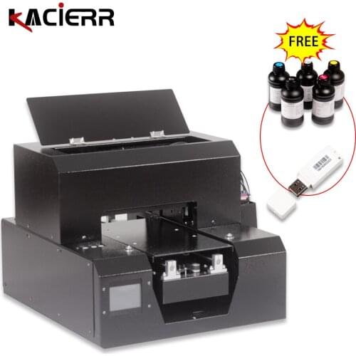 A4 UV flatbed inkjet printer upgrade touch panel continuous ink supply UV lamp can print on leather/silicone/PVC/glass