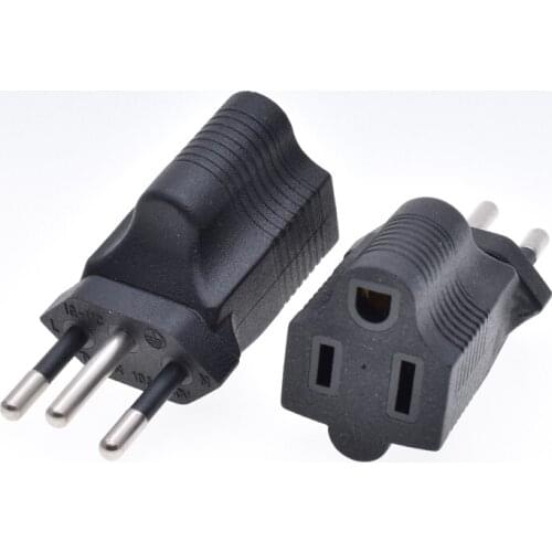 Universal plug adapter type N round 3 prong power world standard NEMA5-15P US convert brazil outlet socket 10A electric adapter