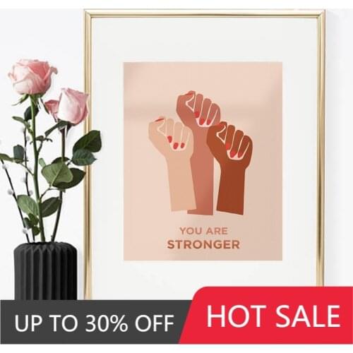 You are a stranger feminism illustration poster woman strong woman canvas painting wall art picture girl room home decoration
