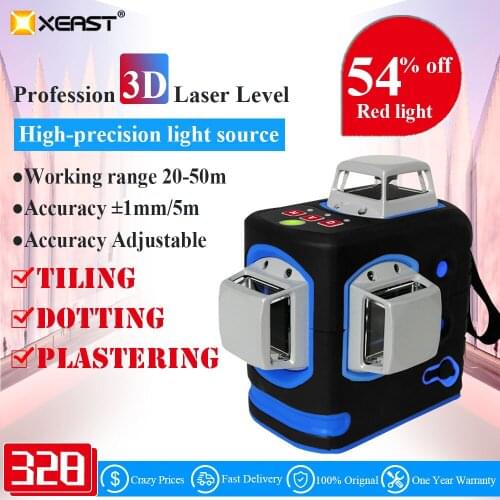 XEAST XE-68R Pro Fast Delivery 3D Laser Levels 12 Lines Cross Level Self Leveling Outdoor 360 Rotary Red Laser from Russia