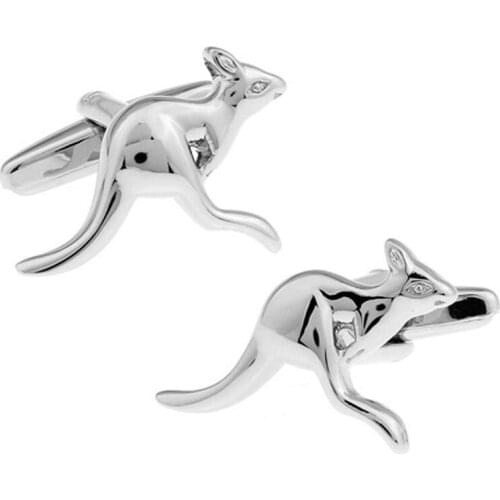 Animal Series Cufflinks Fashion Mens Casual Banquet Accessories French Shirts Steel-Color Kangaroo Cuff Links