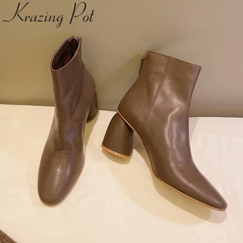 2020 new superstar cow leather back zipper round toe winter shoes brand office lady Chelsea boots concise dress ankle boots L38