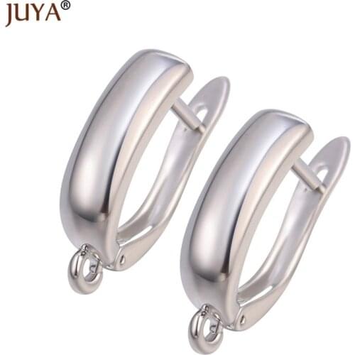 1 Pair Earring Clasps Hooks DIY Making Earrings Accessories High Quality Copper Metal 4 Colors