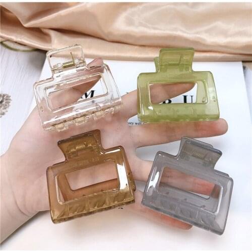 1Piece Square Acetate Acrylic INS Korean Hair Clips Girls Hairpins Crab Claws Clamp Hair Accessories for Women Banana Grips Slid
