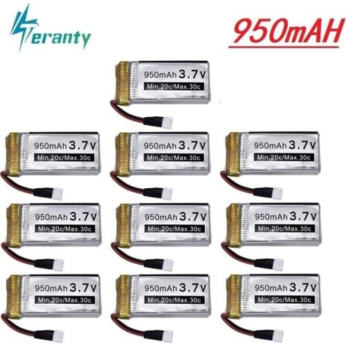 3.7v 950mah Rechargeable Battery for Syma X5 X5c X5c-1 X5s X5sw X5sc V931 H5c RC Drone Spare Parts 3.7v Lipo Battery 10Pcs/sets