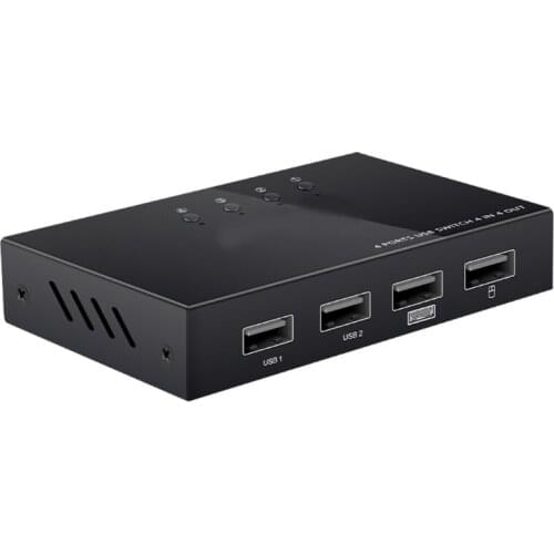 45BA 4 Port VGA KVM Switch HUB Selector 1080P for 4 PC Computers Sharing One Monitor