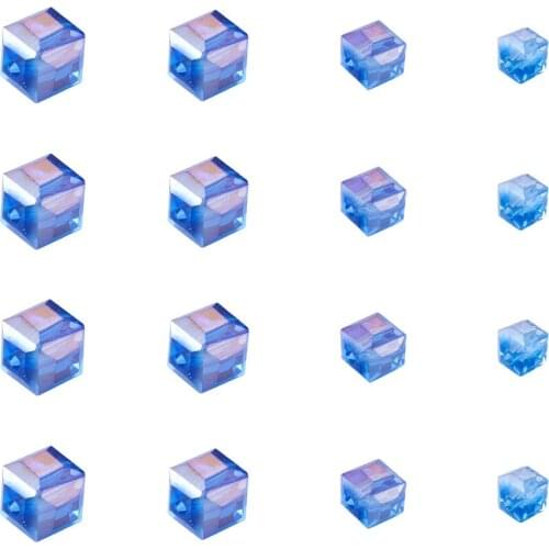 672pcs/Box Electroplate Glass Beads AB Color Plated Cube Faceted Spacer Beads for DIY Bracelets Earrings Jewelry Making 7 Colors