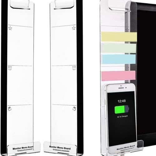 Creative Acrylic Monitor Message Memo Board For Sticky Note Transparent Name Card Phone Holder Desktop Plastic Holder Stationery