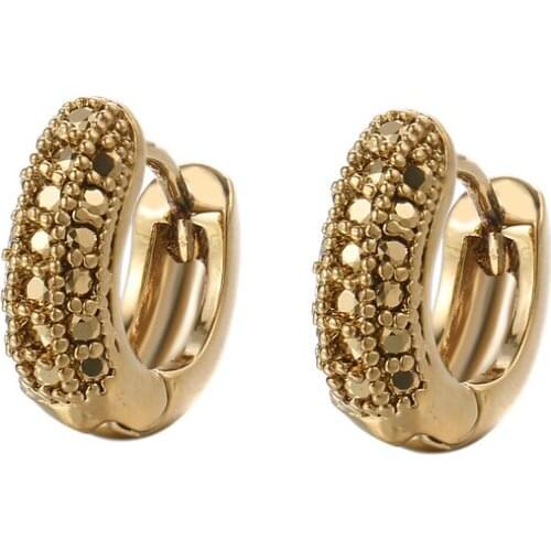 Bettyue New Fashion Trend Jewelry Unisex Hip Hop Style Gold Earring With Cubic ZIrcon Personality Party Dress-up Ppopular Gift