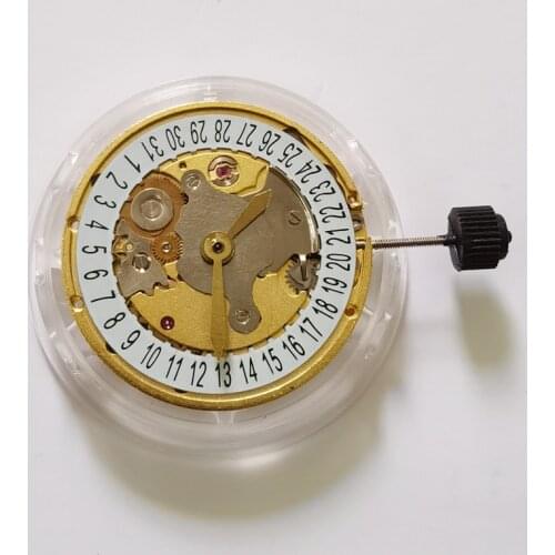 Watch Date at 6 O'clock Movement 3 Hands Gold Single Calendar Automatic Mechanical Movement Repair Replacement For 2824 Movement
