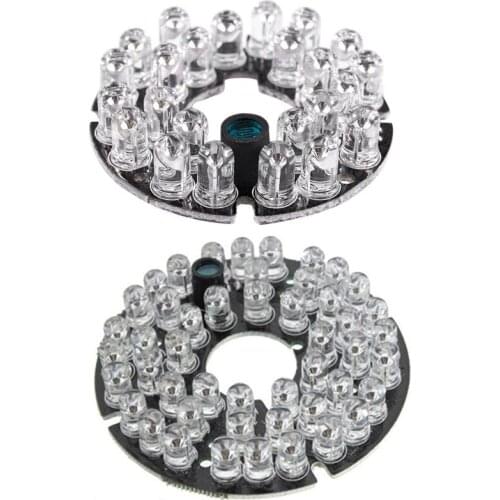 Hot-2Pcs CCTV Camera 10Mil 90 Degree Red 5Mm Bulb IR Infrared Lamp Board - 24 LED & 48 LED
