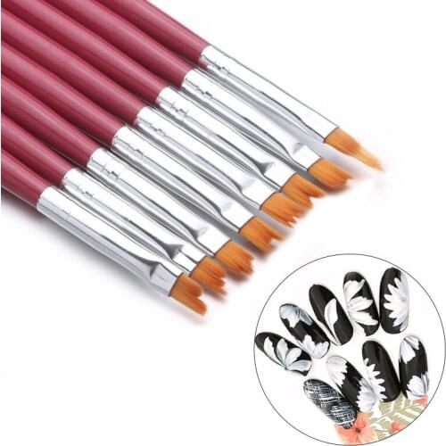 8PC/Set DIY Nail Brush Nail Painting Brush Various Shapes Nail Designs Draw Lines Flowers Patterns Manicure Pen Nail Art Tool