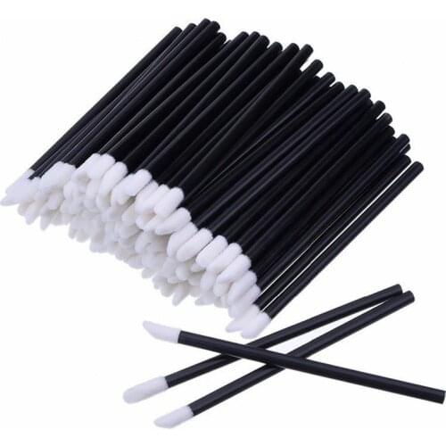 Cool 50/100 PCS Disposable MakeUp Lip Brush Lipstick Gloss Wands Applicator Make Up Must-Have Cosmetic Tools