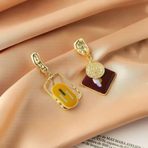 KSRA Fashion Kpop Beauty Girl Face Earrings for Women Geometric Chic Dangle Earring Statement Trendy Female Jewelry Gift 2021