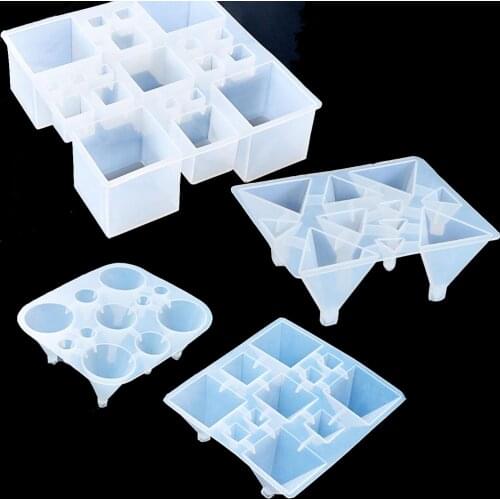 Assorted square cube Triangular Pyramid Mold silicone Mold Resin Cabochon UV Epoxy Resin Craft UV Resin Mold Epoxy Resin Mold