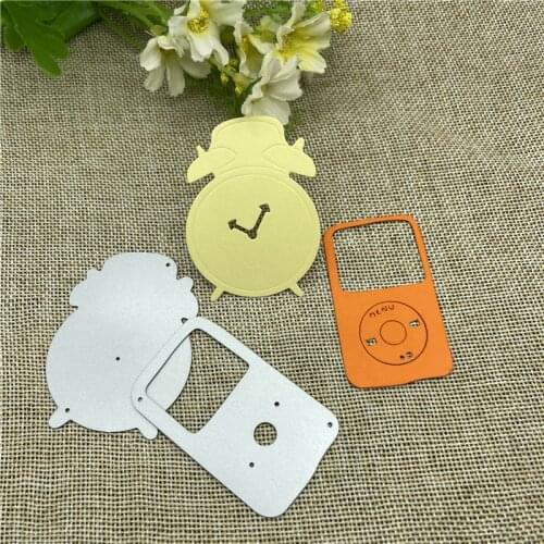 2pcs Alarm clock Metal Cutting Dies Garland DIY Photo Album Decorative Embossing Stencils Card Template