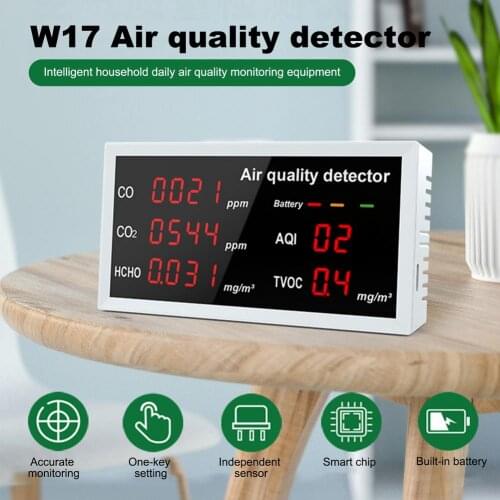 Multi-function Digital Display Indoor/Outdoor CO CO2 HCHO TVOC Detector CO2 Meter High Accuracy Air Quality Monitor Gas Detector