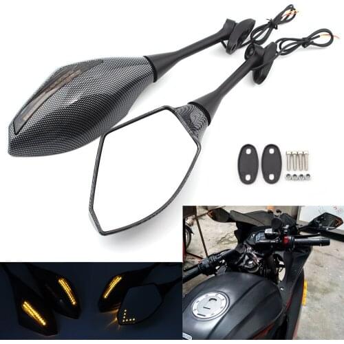 Motorcycle LED Turn Signals Racing Style Side Rearview Mirrors Fairing Mount Side Mirrors For Honda CBR600 RR CBR1000RR CBR300R