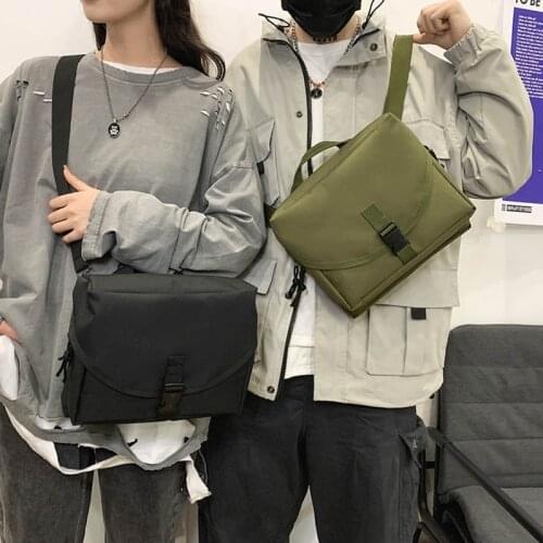 2021 New Men Shoulder Pouch Unisex Nylon Handbag High-Capacity Flap Messenger Bag School Book Bag Travel Male Crossbody Pouch