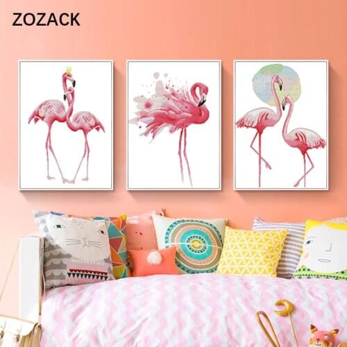 Zozack,Flamingo,Needlework,Embroidery,DIY,Cross stitch,kits,11ct Animal Home Decoration Cross-stitch,Sets For Embroidery