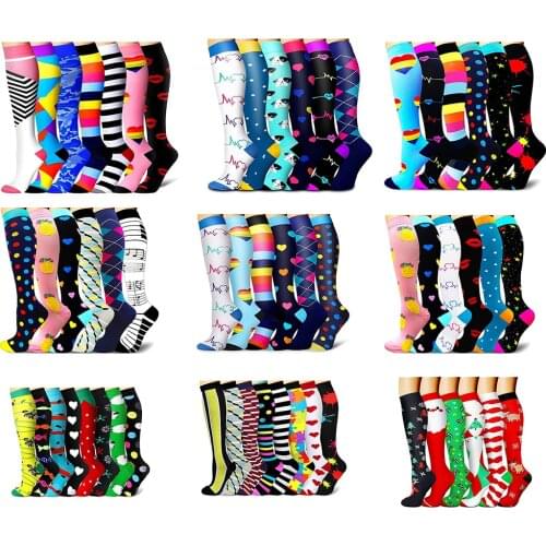 Pressure Sock 5/6/7/8 PAIRS Compression Socks for Women Sport Running Cycling Nurse 15-20 Mmhg Sport Compression Sock Medical
