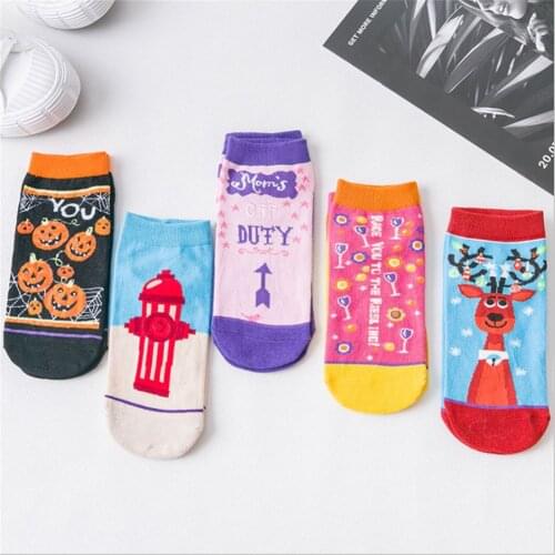 New Halloween Harajuku Ins Tide Socks Japanese Original Single Cartoon Pumpkin Fire Hydrant Couple Cotton Socks