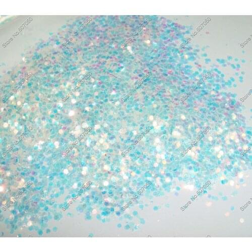 1/24"(1mm) White Color with Blue Tints Dazzling Hexagon Glitter Paillette Spangles Shape for Nail Art Decorations and Crafts