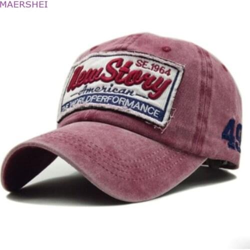 Washed 100% cotton baseball cap hat for women men vintage dad hat Letter embroidery outdoor sports Visor caps