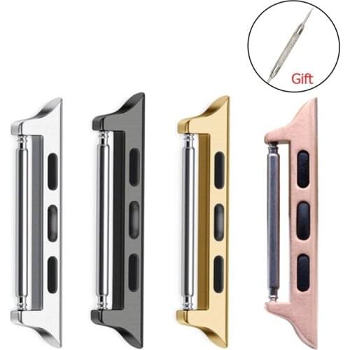 Watch Strap Connector for Apple Watch band 38mm 40mm 42mm 44mm Adapter Stainless Steel Adaptors for iWatch Series 4 3 2 1