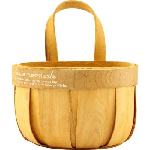 Handwoven Wood Basket, Multipurpose Natural Wood Chip Hanging Basket Wall Hanging Basket Small Decorative Flower Basket