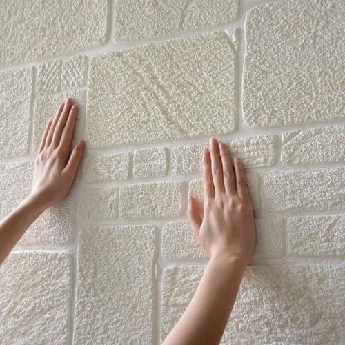 Self Adhesive 3D Wall Sticker Kids Room Waterproof Background Brick Pattern Wallpaper Mural Living Room Bedroom DIY Foam Sticker