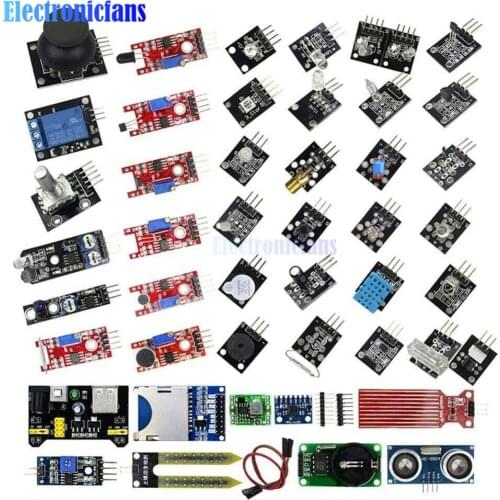 37 in 1 Sensor Starter Kit 45 in 1 Sensors Modules Kit for Arduino Raspberry pi UNO R3 MEGA2560 37 Sensors Assortment DIY Kit