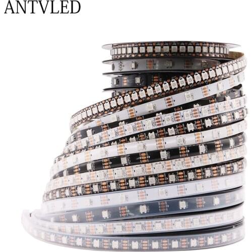 WS2812B WS2812 Led Strip,Individually Addressable Smart RGB Led Strip,Black/White PCB Waterproof IP30/65/67 DC5V 1-5M