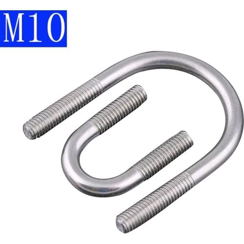 M10 10mm 304 Stainless Steel A2 U-Bolts Round Bend U-Bolt U Clamp screws