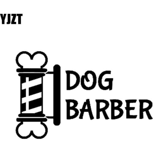 YJZT 14CM*8.9CM Dog Barber Bone Pet Sticker Vinyl Car Decal Black/Silver C10-00423