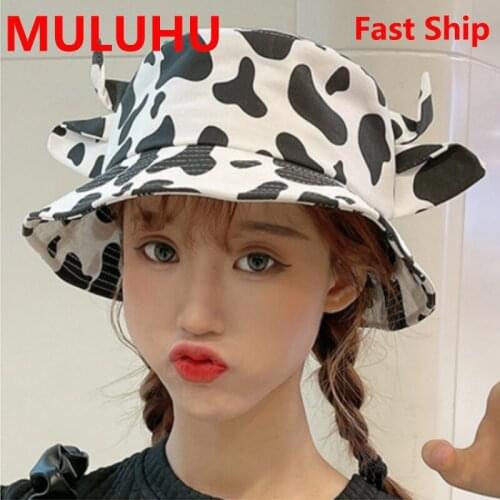 Women Summer Outdoor Cow Print Hat Pattern Fishing Fisherman Caps Bucket Hats Beach Sun Protection Cap Basin Hat Gorra Mujer