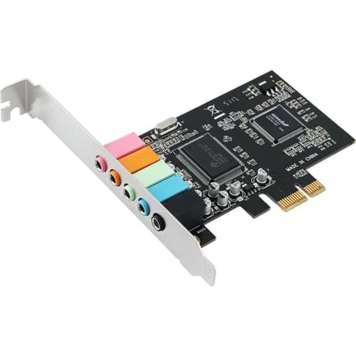PCIe Sound Card 5.1, PCI Express Surround 3D Audio Card for PC with High Direct Sound Performance & Low Profile Bracket