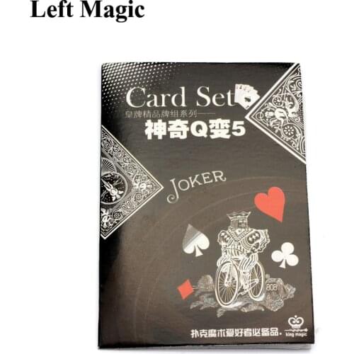 "1 Sets/ Lot Queen Conjuring Q TO 5 Magic Tricks Close Up Stage Card Magic Props Mentalism Fun Accessories"C2085