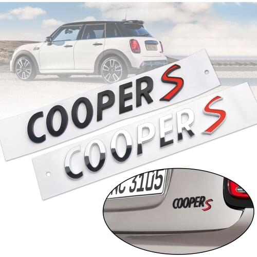1pcs ABS Chrome Rear Tail Bumper Trunk Boot Mark S Emblem Letter Logo Decals Sticker Car Styling For mini COOPERS R50 R52 R53