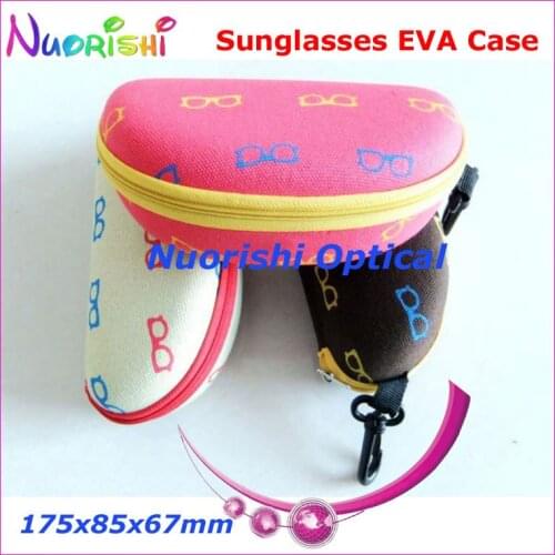 10pcs Large Size With Eyeglass Glasses Sunglasses Eyewear Logo Zipper 3 Colors EVA Hard Case Box ML024 Free Shipping