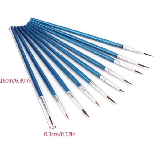 10Pcs/Set Multifunction Kids Student Art Supplies Watercolor Gouache Painting Pen Nylon Hair Wooden Handle Paint Brush Drawing