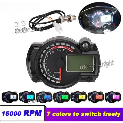 15000rpm modern RX2N similar LCD digital Motorcycle odometer speedometer adjustable MAX 299KM/H meter Adjustable 7 Color Display