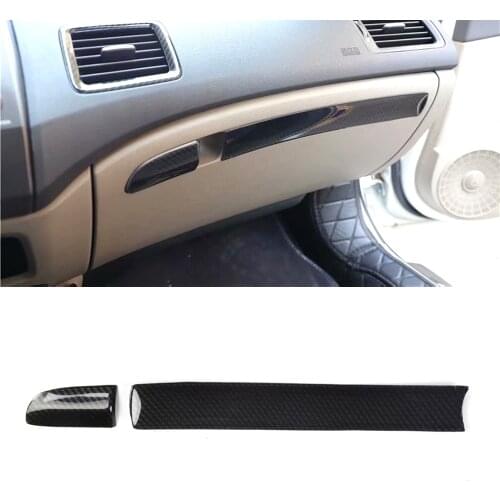 2Pcs/set Car Passenger Seat Glove Storage Box Decoration Strips Cover Trim For Honda Civic 8th 2004-2009 Interior Auto Styling